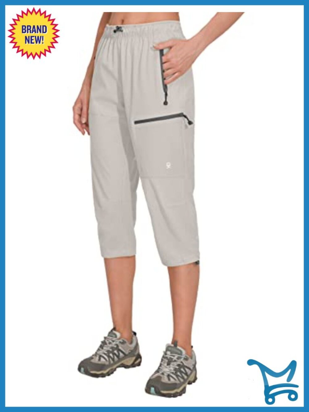 Quick Dry 3/4 Capri Pants Lightweight Hiking Travel Cargo Shorts Women